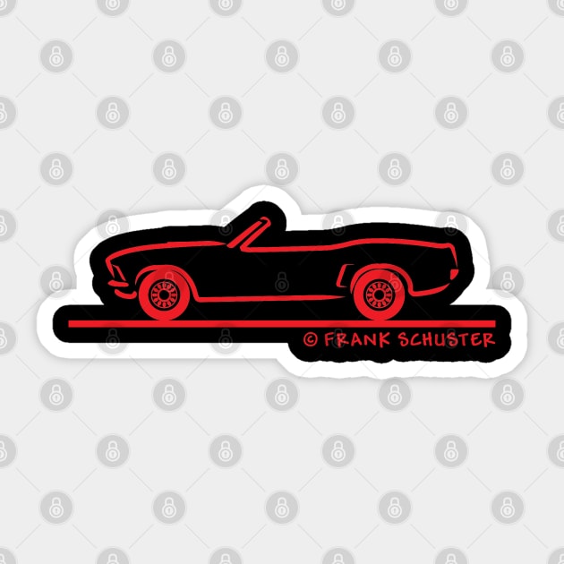 1969 Mustang Convertible Sticker by PauHanaDesign